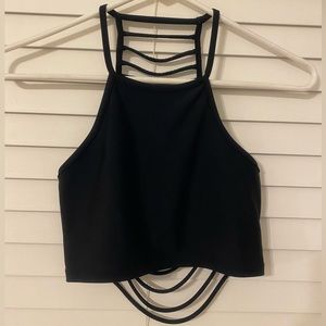 Jala Strappy Backless Crop Top Black Size L(runs like small)